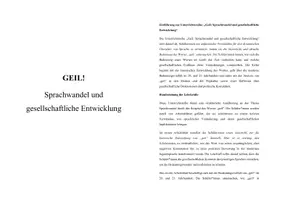 Vorschau - Unterrichtsreihen - Geil: Sprachwandel und gesellschaftliche Entwicklung - Seite 1