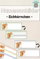 Vorschau - Anderer Materialtyp - Namensschilder - Eichhörnchen - Deckblatt