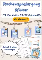 Vorschau - Arbeitsblätter - Rechenspaziergang Winter Addition ZR100 (ZE+ZE, 2-fach diff.) - Deckblatt