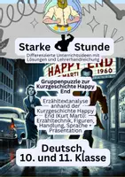 Vorschau - Arbeitsblätter - Erzähltextanalyse Kurzgeschichte Happy End | Gruppenpuzzle - Deckblatt