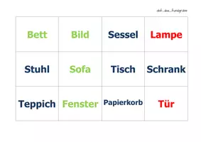 Vorschau - Spiele - "Finde das Paar": DaF/DaZ Grundwortschatz Möbel - Seite 1
