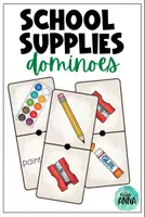 Aperçu - Apprentissages en autonomie - School Supplies DOMINOES - Page de couverture