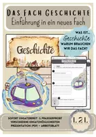Vorschau - Präsentationen/Tafelbilder - Einführung Geschichte - Die erste Geschichtsstunde (Präsentation, Arbeitsblätter, Lösungen) - Deckblatt