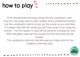 anteprima - Materiale di supporto/inclusione - School Supplies BINGO GAME - Pagina 2