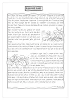 Vorschau - Arbeitsblätter - Kain und Abel: Lesetext, Textpuzzle, Arbeitsblätter & Suchsel - Seite 1