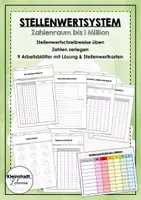 Vorschau - Arbeitsblätter - Stellenwertsystem Übungen (ZR bis 1 Million) - Deckblatt