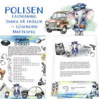 förhandsvisning - SOS Del 1 Polisen – Faktatexter, Ordjakt, tärningsspel - försättsblad