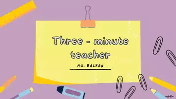 Vorschau - Arbeitsblätter - Three-minute teacher SJ 24/25 Englisch *editierbar - Seite 1