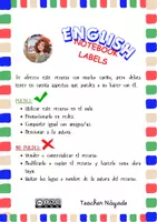 Vista previa - Tarjetas / Manipulativos - English Notebook Labels - página 1
