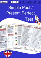 Vorschau - Test - Englischtest / Klassenarbeit zu Simple Past oder Present Perfect mit Lösungen für die 6. / 7. Klasse - Deckblatt