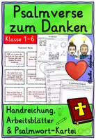 Vorschau - Stundenentwürfe - Psalmen Dankbarkeit – Psalmwort-Kartei & Arbeitsblätter - Deckblatt