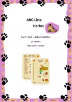 Vorschau - Arbeitsblätter - ABC-Liste Herbst - Deckblatt