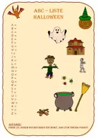 Vorschau - Arbeitsblätter - ABC-Liste Halloween - Seite 1