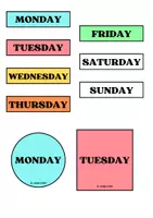 forhåndsvisning - Ukedager for pedagogisk samling på engelsk / Days of the week - side 3