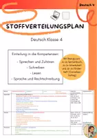 Vorschau - Stundenentwürfe - Stoffverteilungsplan Deutsch Klasse 4 - Deckblatt