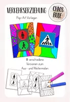 Vorschau - Arbeitsblätter - Verkehrserziehung - Pop-Art (Zebrastreifen & Ampel) - Deckblatt