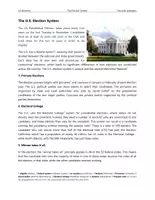 Vorschau - Arbeitsblätter - US Elections – The Election System - Deckblatt