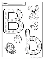 Aperçu - Feuilles d'exercices - Anglais: Tracé de l'alphabet et coloriage - Page 2