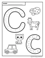 Aperçu - Feuilles d'exercices - Anglais: Tracé de l'alphabet et coloriage - Page 3
