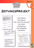 Vorschau - Unterrichtsreihen - Zeitungsprojekt: Bestandteile, Aufbau, Schlagzeilen, Bericht schreiben - Deckblatt