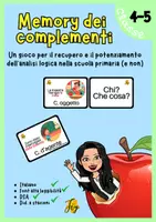 anteprima - Materiale di supporto/inclusione - Memory game analisi logica - COMPLEMENTI - Pagina di copertina