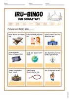 Vorschau - Arbeitsblätter - IRU Bingo zum Schulstart für Kl. 1-2 - Deckblatt