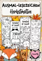 Vorschau - Mal- und Bastelvorlagen - Herbst | Lesezeichen zum Ausmalen - Deckblatt