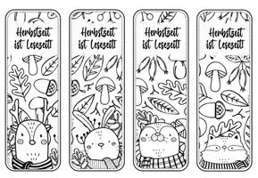Vorschau - Mal- und Bastelvorlagen - Herbst | Lesezeichen zum Ausmalen - Seite 2