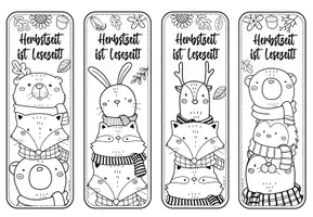 Vorschau - Mal- und Bastelvorlagen - Herbst | Lesezeichen zum Ausmalen - Seite 3