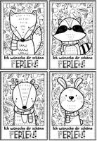 Vorschau - Mal- und Bastelvorlagen - Herbst | Ausmalbilder & Feriengrüße: Herbstiere-Doodles / Herbstferien - Seite 1