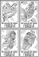 Vorschau - Mal- und Bastelvorlagen - Herbst | Ausmalbilder & Feriengrüße: Herbstblätter-Doodles / Herbstferien - Seite 1