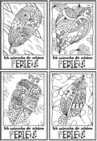 Vorschau - Mal- und Bastelvorlagen - Herbst | Ausmalbilder & Feriengrüße: Herbstblätter-Doodles / Herbstferien - Seite 2
