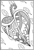Vorschau - Mal- und Bastelvorlagen - Herbst | Ausmalbilder & Feriengrüße: Herbstblätter-Doodles / Herbstferien - Seite 3