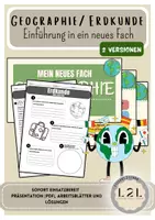 Vorschau - Arbeitsblätter - Einführung in das Fach Geographie / Erdkunde - Die erste Stunde Geographie / Erdkunde (Präsentation, Arbeitsblätter und Lösungen) - Deckblatt