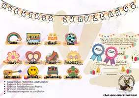 Vista previa - Tarjetas / Manipulativos - Decoración de Puerta "Estilo Hippie" | Vuelta al Cole | AFICHES PARA CUMPLEAÑOS - página 3
