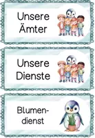 Vorschau - Merkblätter - Dienste Pinguinklasse | Klassendienste & Ämter | Klassentier Pinguin | Grundschule | Klassenorganisation 🐧 - Seite 1