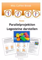 Vorschau - Arbeitsblätter - Parallelprojektion / Parallelperspektive - Legosteine (Kunst Klasse 7-8) - Deckblatt