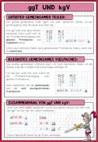 Vorschau - Poster - ggT & kgV – größter gemeinsamer Teiler & kleinstes gemeinsames Vielfaches | Poster & Merkblatt - Seite 1