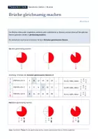 Vorschau - Merkblätter - Brüche (durch Erweitern) gleichnamig machen - Merkblatt - Seite 1