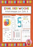 Vorschau - Arbeitsblätter - Zahl der Woche: Zahlenmappe 8 - Deckblatt