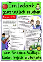 Vorschau - Unterrichtsreihen - Erntedank mit Kindern ganzheitlich erleben Ideensammlung FREEBIE - Deckblatt