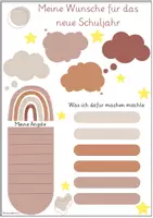 Vorschau - Arbeitsblätter - Meine Wünsche für das neue Schuljahr - Deckblatt