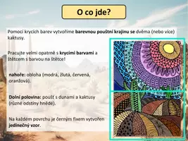 Náhled - umění - krok za krokem: Zentangle pouštní krajina - boční 2