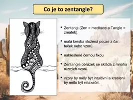 Náhled - umění - krok za krokem: Zentangle pouštní krajina - boční 3