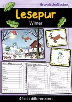 Vorschau - Mal- und Bastelvorlagen - Lesespur Winter | Deutsch 1. Klasse | Lesespurgeschichte | lesen lernen - Deckblatt