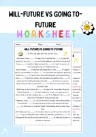 Vorschau - Arbeitsblätter - Will Future Going to Future Arbeitsblatt Will Future vs Going to Future Übungen - Deckblatt
