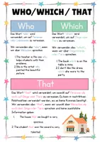 Vorschau - Arbeitsblätter - Relative Clauses Who Which That Worksheets Merkblatt Exercises Komplettpaket - Seite 1