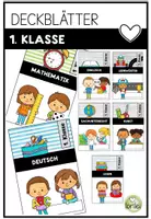 Vorschau - Mal- und Bastelvorlagen - Editierbare Deckblätter Grundschule (Klasse 1–6) – bunt & kindgerecht - Seite 1