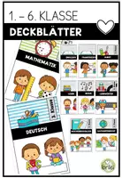 Vorschau - Mal- und Bastelvorlagen - Editierbare Deckblätter Grundschule (Klasse 1–6) – bunt & kindgerecht - Deckblatt
