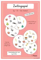 Vorschau - Spiele - Zwillingsspiel: Unterscheidung der Laute Sp, St, Sch - Deckblatt